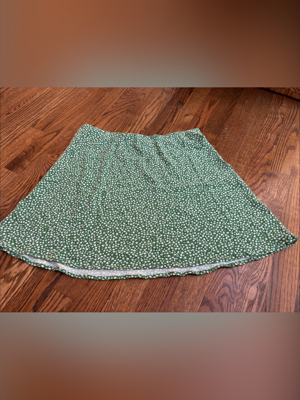 Old Navy Green Floral Skater Skirt